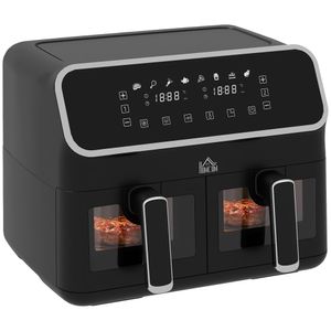 Freidora de aire Homcom 2700W 8L 2 cestas 8 programas negro