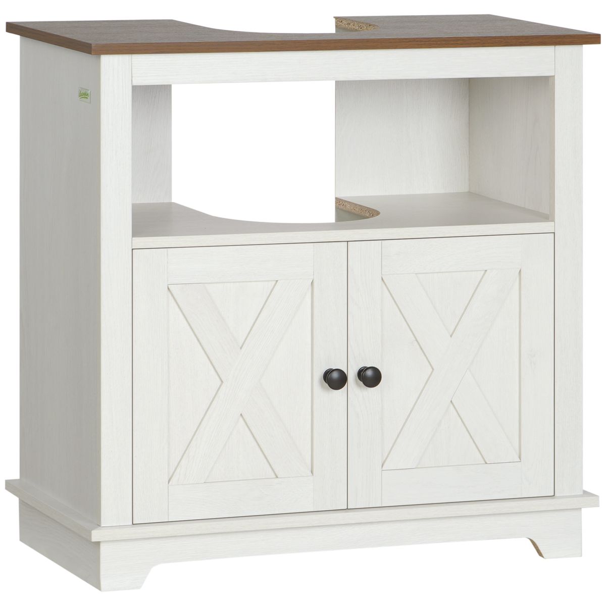 Mueble de lavabo Well Kleankin con armario blanco 60x60x30 cm