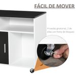 Mueble auxiliar Bhil Homcom 3 compartimentos + 2 cajones + armario negro/blanco 65x100x35 cm