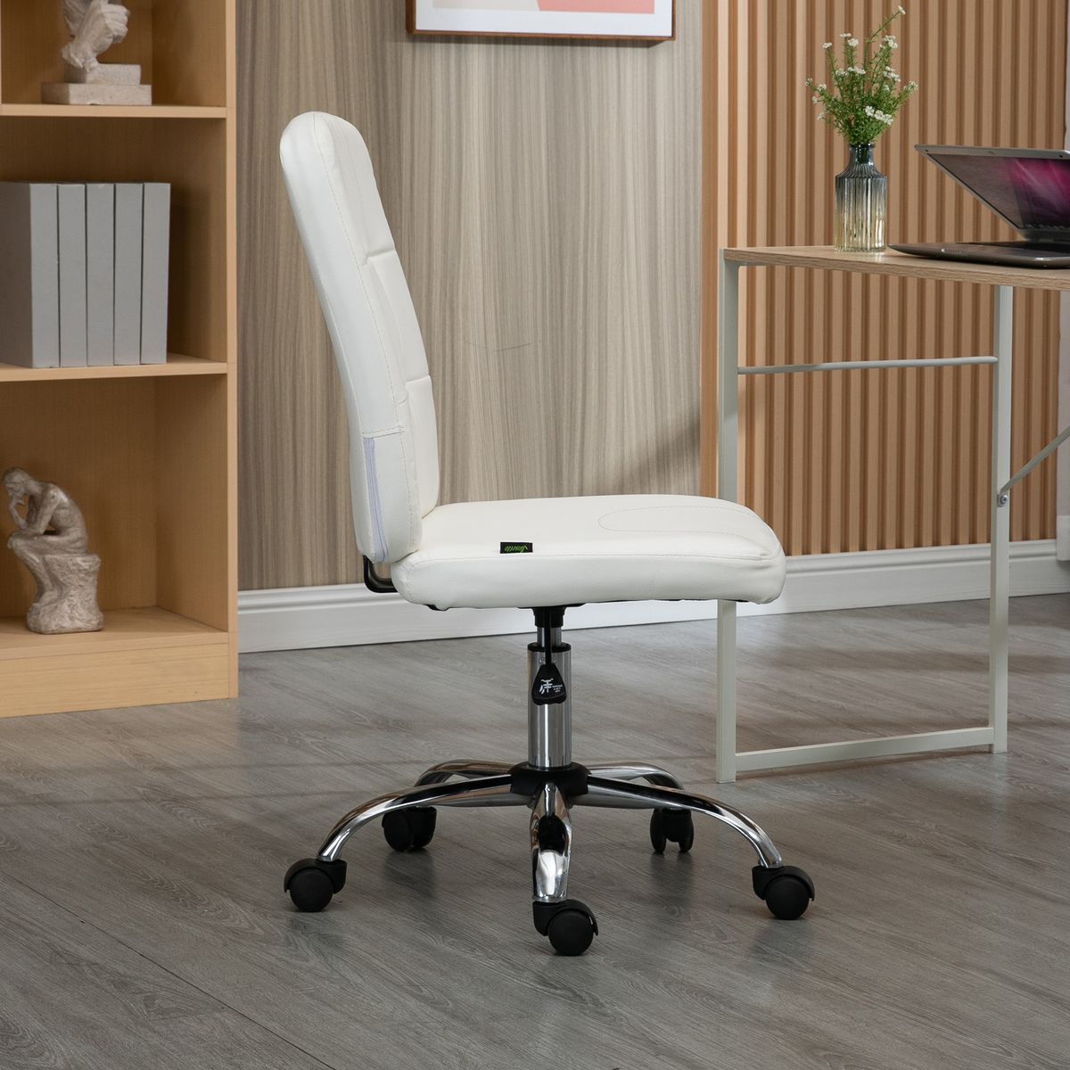 Silla de oficina Kosse Vinsetto altura ajustable blanco 90-100x45x59 cm
