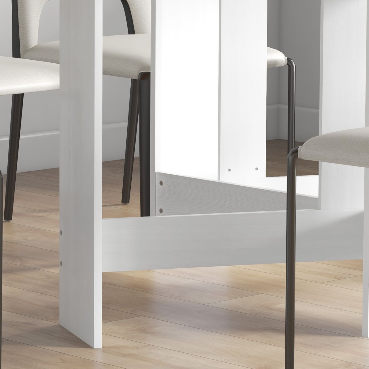 Mesa plegable Fhujio Homcom alas abatibles blanco 75x163x80 cm