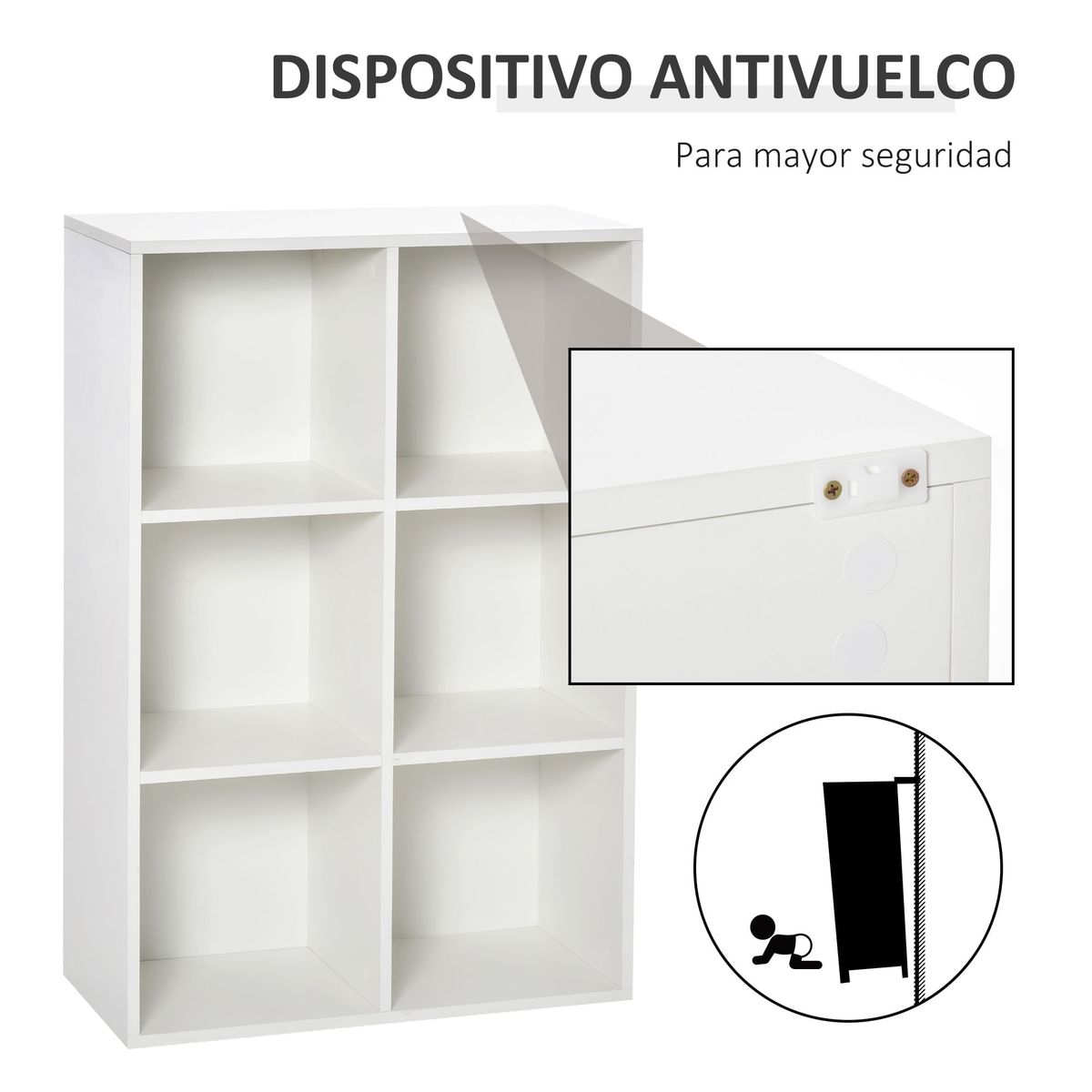 Estantería Haarby Homcom 3 niveles roble 97,5x65,5x30 cm