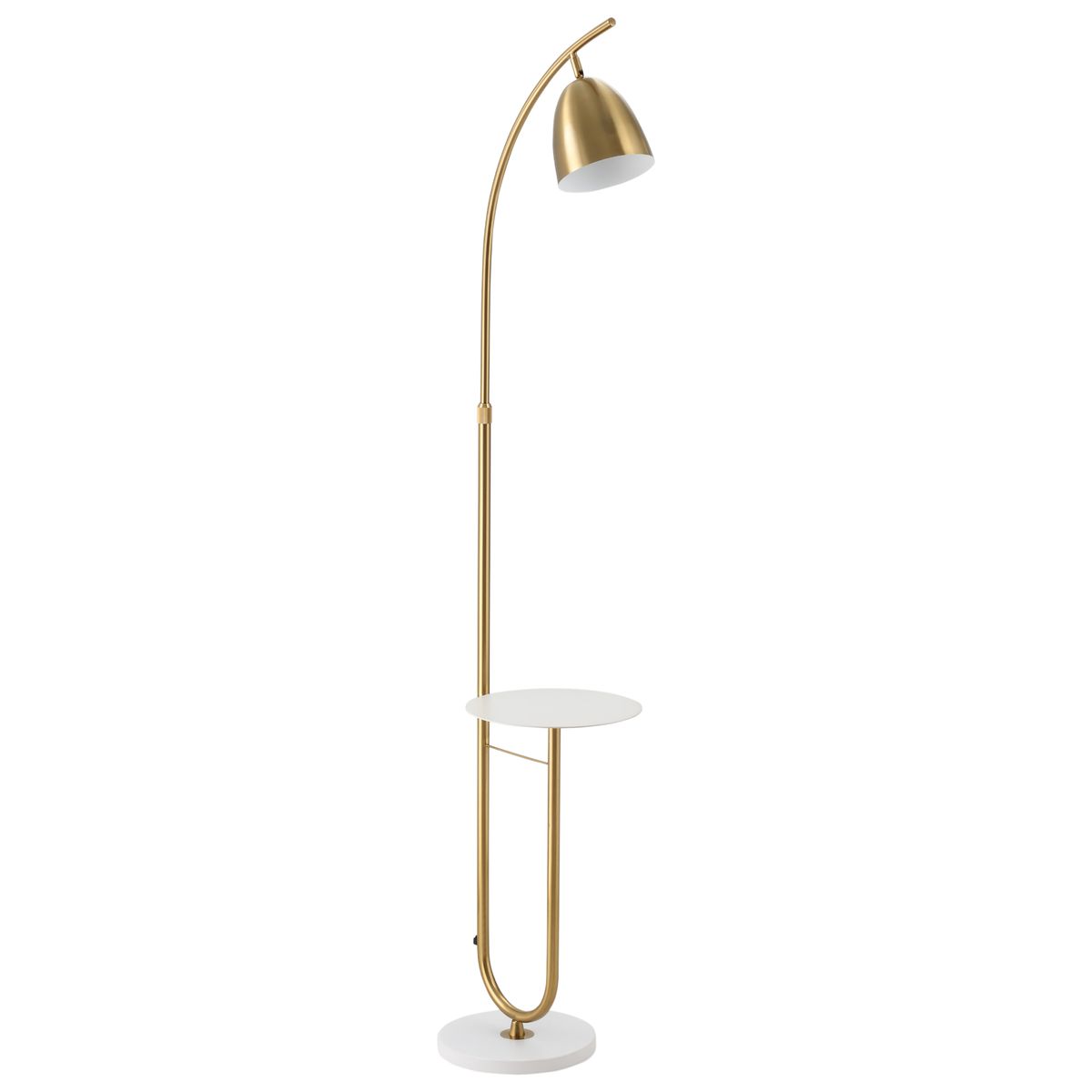 Lámpara de pie Coba Homcom 40W con mesa auxiliar blanco/dorado 177x30x44 cm