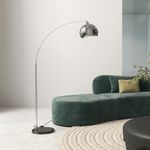 Lámpara de pie Modde Homcom 40W poste ajustable negro/plata 170-180x110-115x30 cm