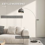 Lámpara de pie Modde Homcom 40W poste ajustable negro/plata 170-180x110-115x30 cm