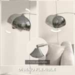 Lámpara de pie Modde Homcom 40W poste ajustable negro/plata 170-180x110-115x30 cm
