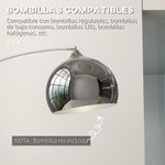 Lámpara de pie Modde Homcom 40W poste ajustable negro/plata 170-180x110-115x30 cm