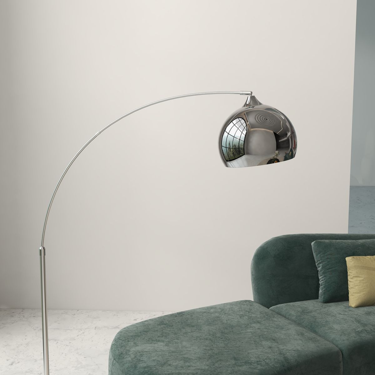 Lámpara de pie Modde Homcom 40W poste ajustable negro/plata 170-180x110-115x30 cm