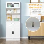 Alacena Tina Homcom 4 puertas + 2 compartimentos blanco 161x60x38 cm