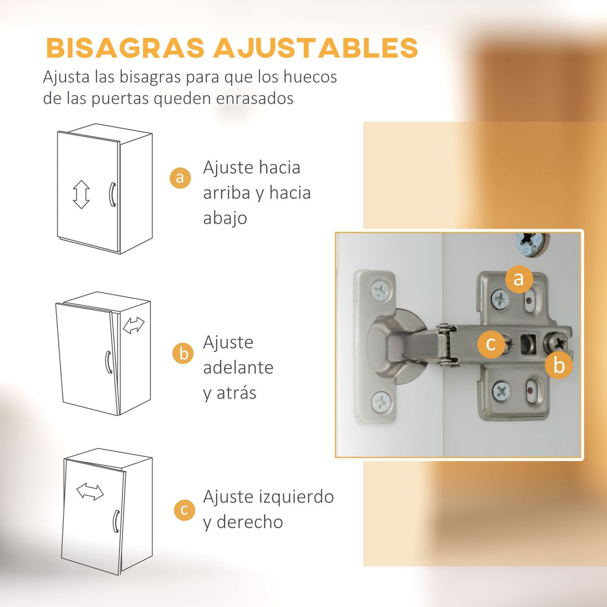 Alacena Tina Homcom 4 puertas + 2 compartimentos blanco 161x60x38 cm