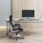 Silla de oficina Beheel Homcom altura ajustable negro 110-120,5x66x71 cm