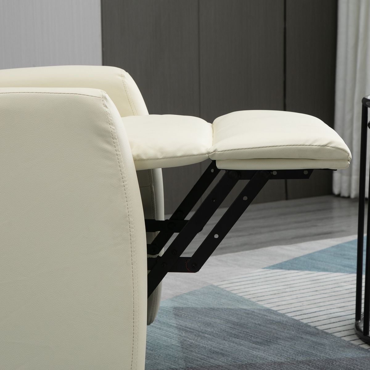 Sillón Glow Homcom elevable respaldo reclinable crema 105x67x95 cm