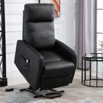 Sillón Glow Homcom elevable respaldo reclinable negro 105x67x95 cm