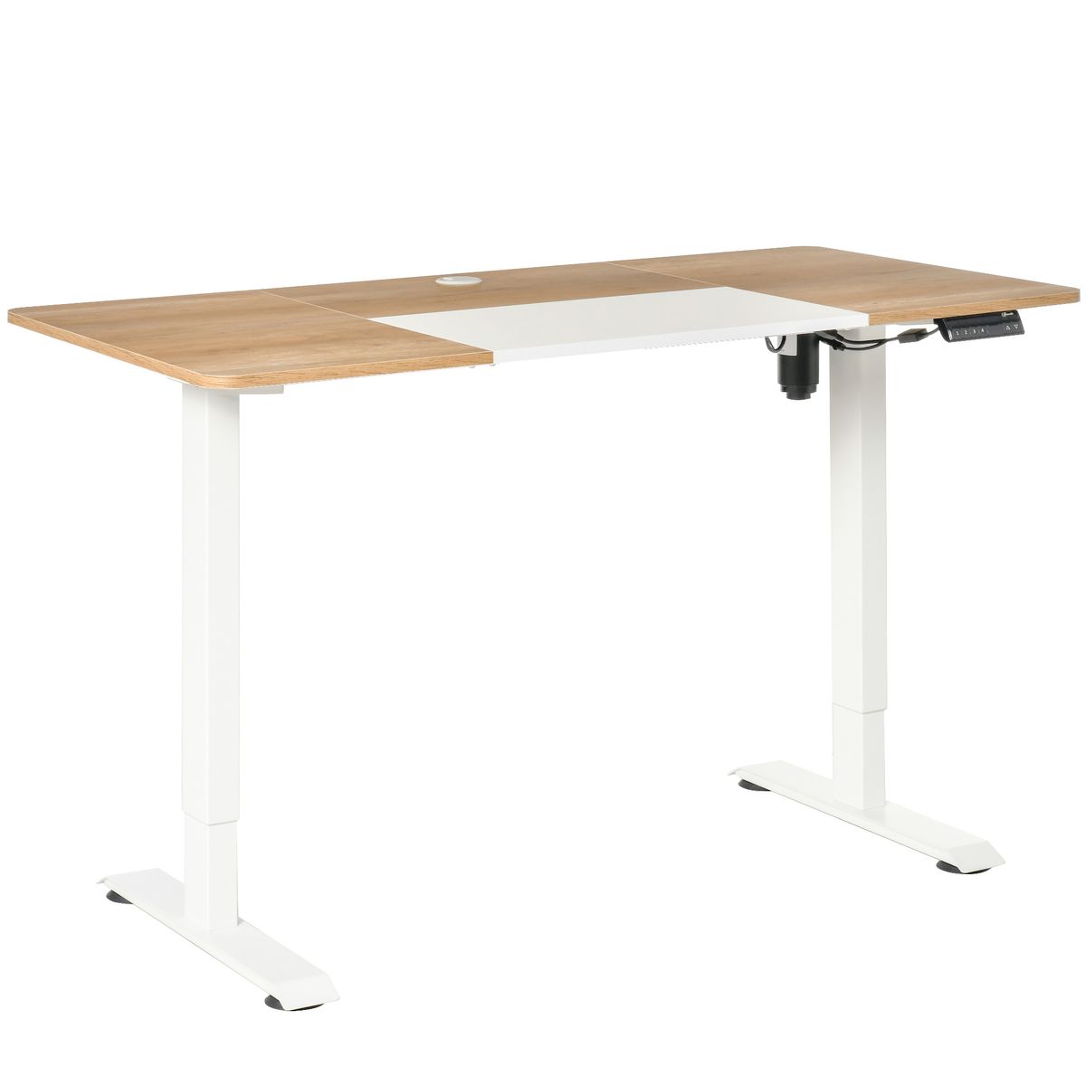 Escritorio eléctrico Khit Vinsetto altura regulable blanco/natural 72-116x140x70 cm