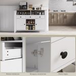 Aparador Leivha Homcom 4 compartimentos + 3 cajones + 2 armarios blanco 81,5x120x38 cm