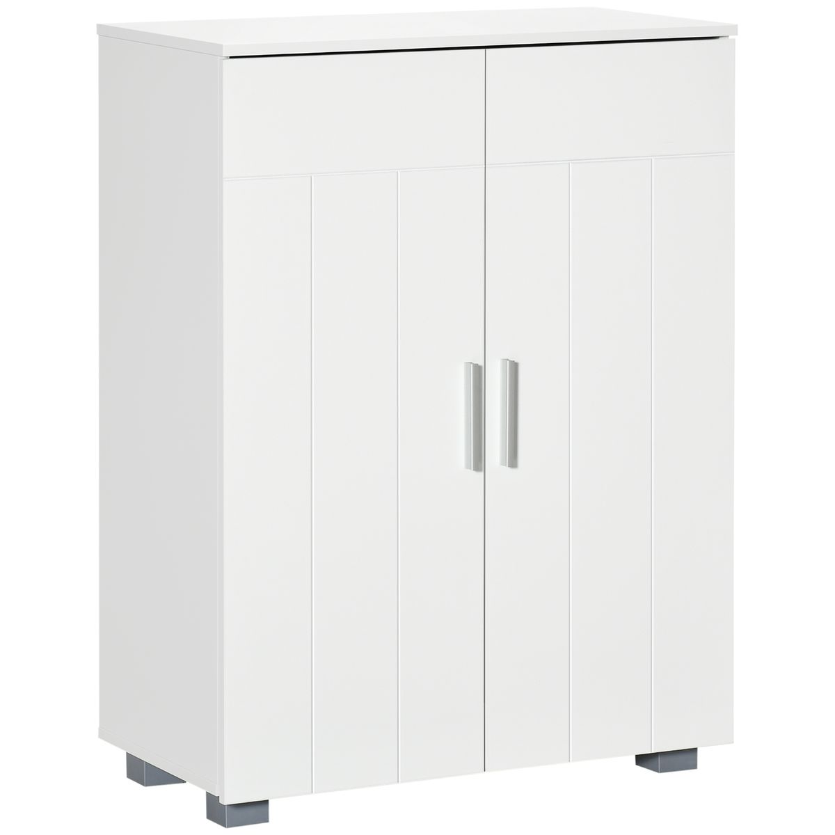 Armario de baño Hilo Kleankin 2 puertas + 2 estantes ajustables blanco 80x60x30 cm