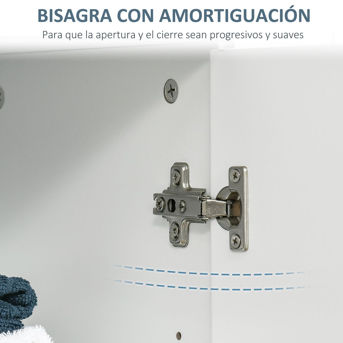 Armario de baño Hilo Kleankin 2 puertas + 2 estantes ajustables blanco 80x60x30 cm