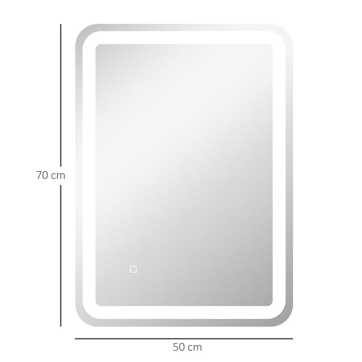 Espejo de baño Eger Homcom luz LED 70x50 cm