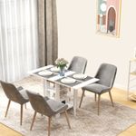 Mesa plegable Yves Homcom alas abatibles + 3 estantes blanco 75x120x60 cm