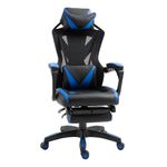 Silla Racing gaming Vinsetto altura ajustable con almohada lumbar azul 117-125x65x70 cm
