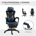 Silla Racing gaming Vinsetto altura ajustable con almohada lumbar azul 117-125x65x70 cm