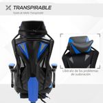 Silla-Racing-gaming-Vinsetto-altura-ajustable-con-almohada-lumbar-azul-117-125x65x70-cm