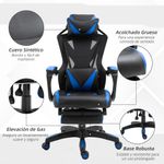 Silla Racing gaming Vinsetto altura ajustable con almohada lumbar azul 117-125x65x70 cm