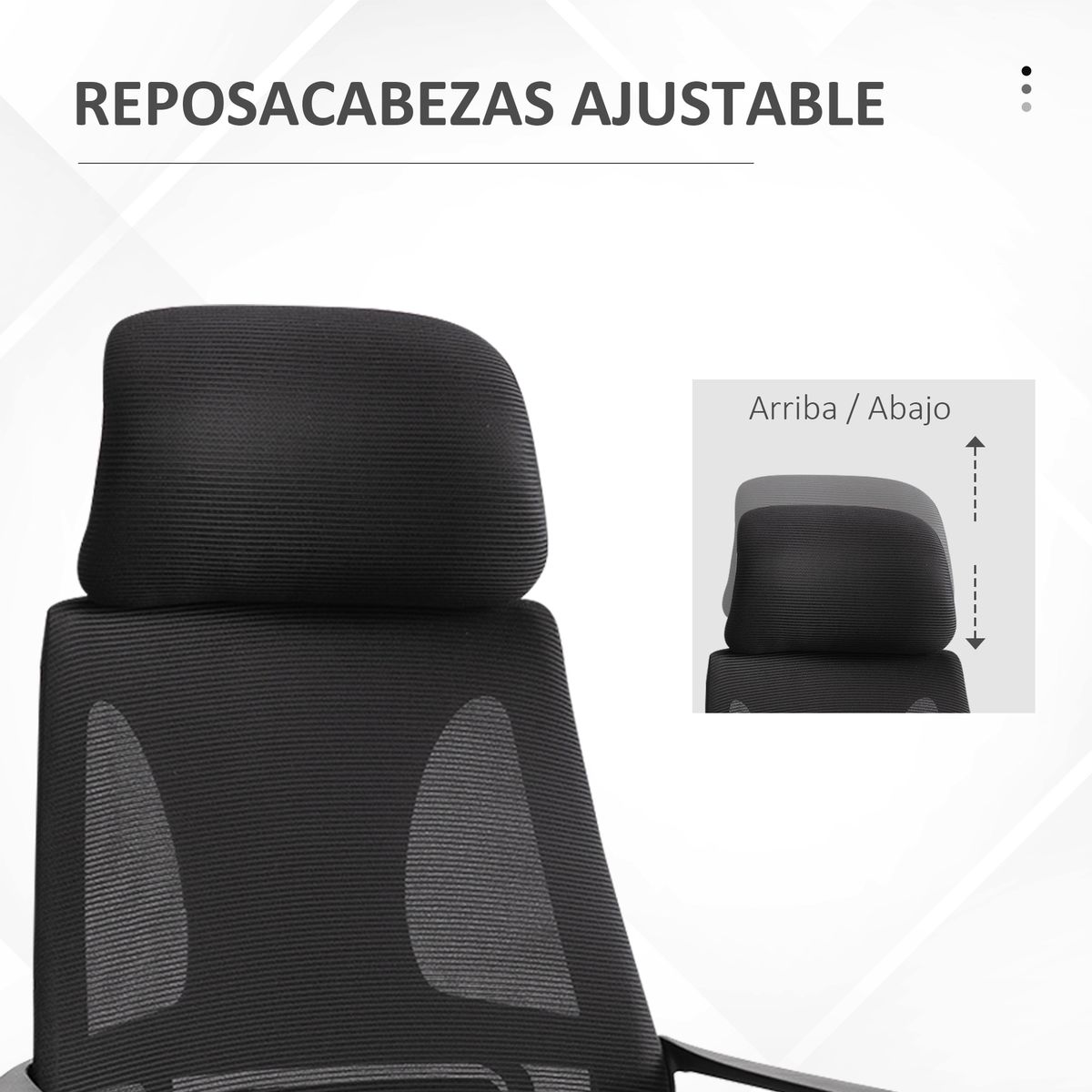 Silla de oficina Bali Vinsetto reposacabezas altura ajustable negro 116-126x64x55 cm