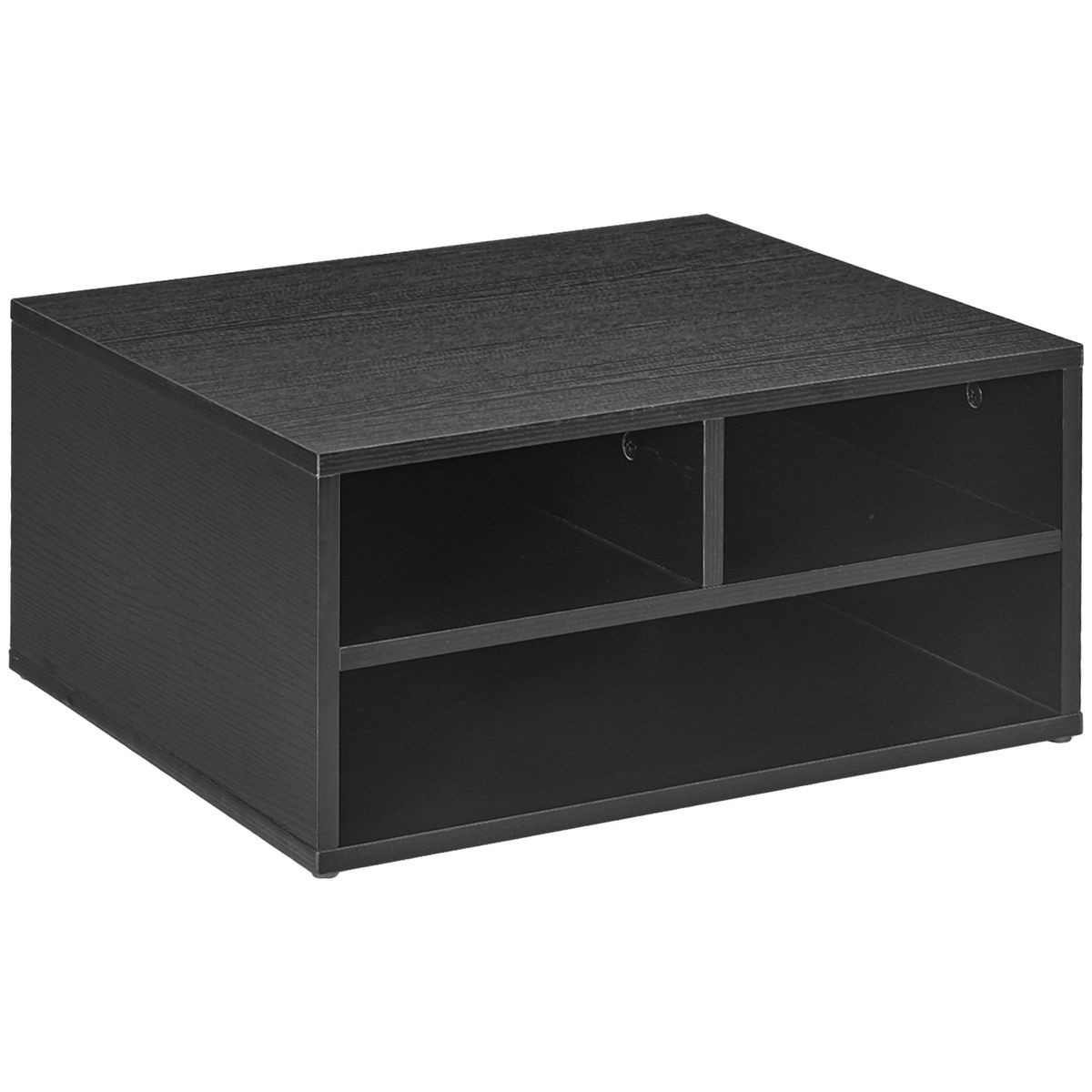 Mueble auxiliar Maho Homcom 3 compartimentos negro 22,5x47x40 cm