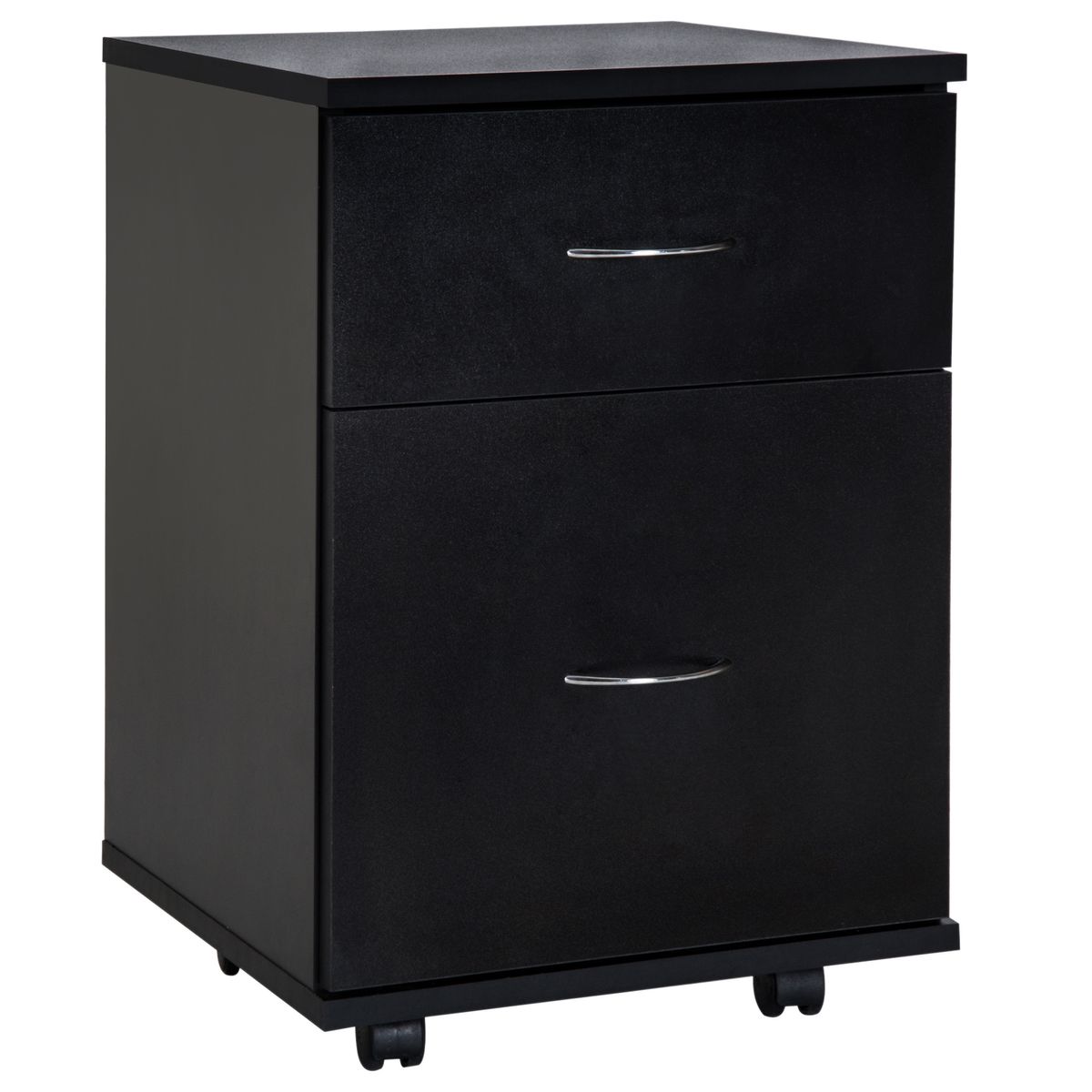 Cajonera Kolsen Homcom 2 cajones + ruedas negro 58x41x39 cm