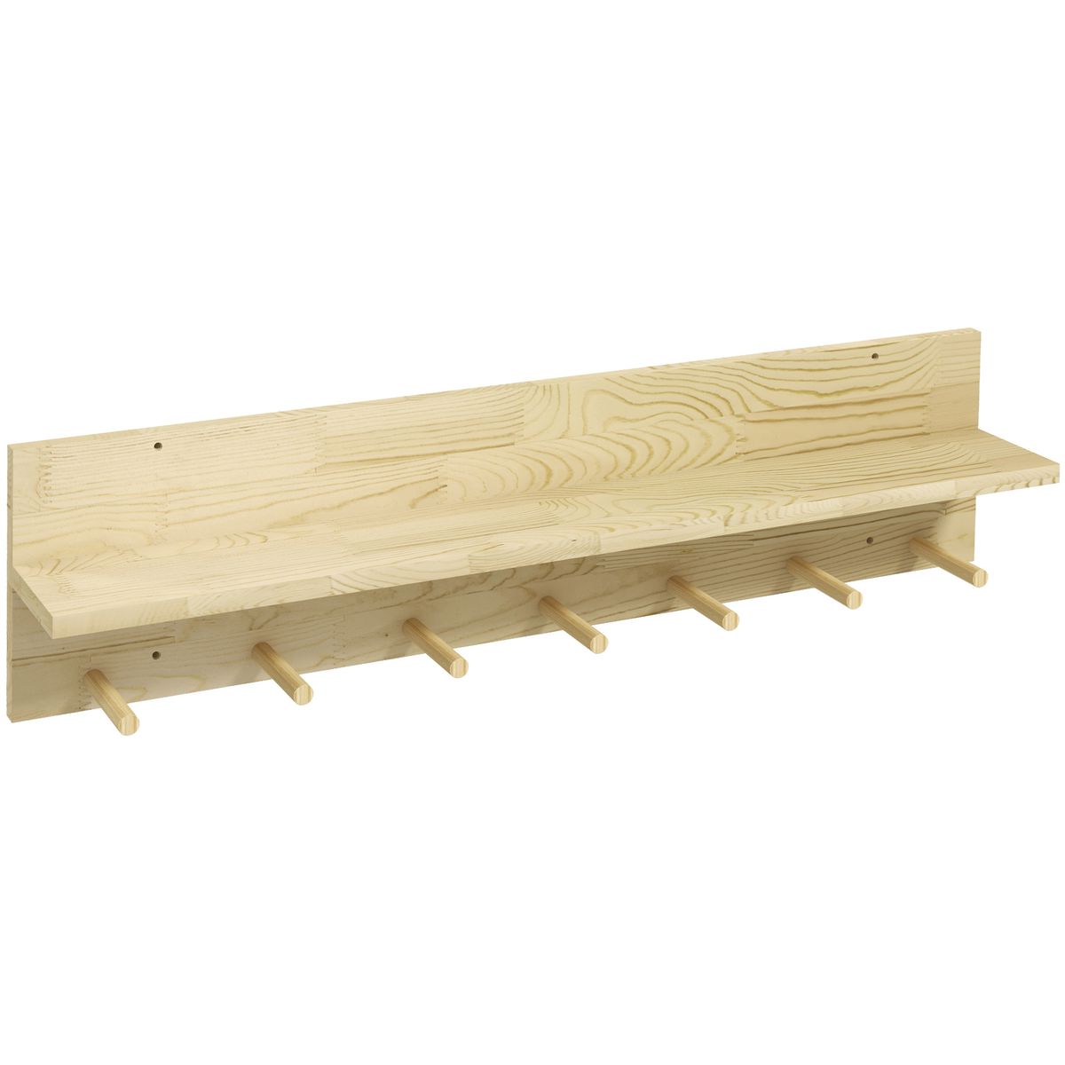 Perchero Lino Homcom con 7 ganchos natural 20x80x12 cm