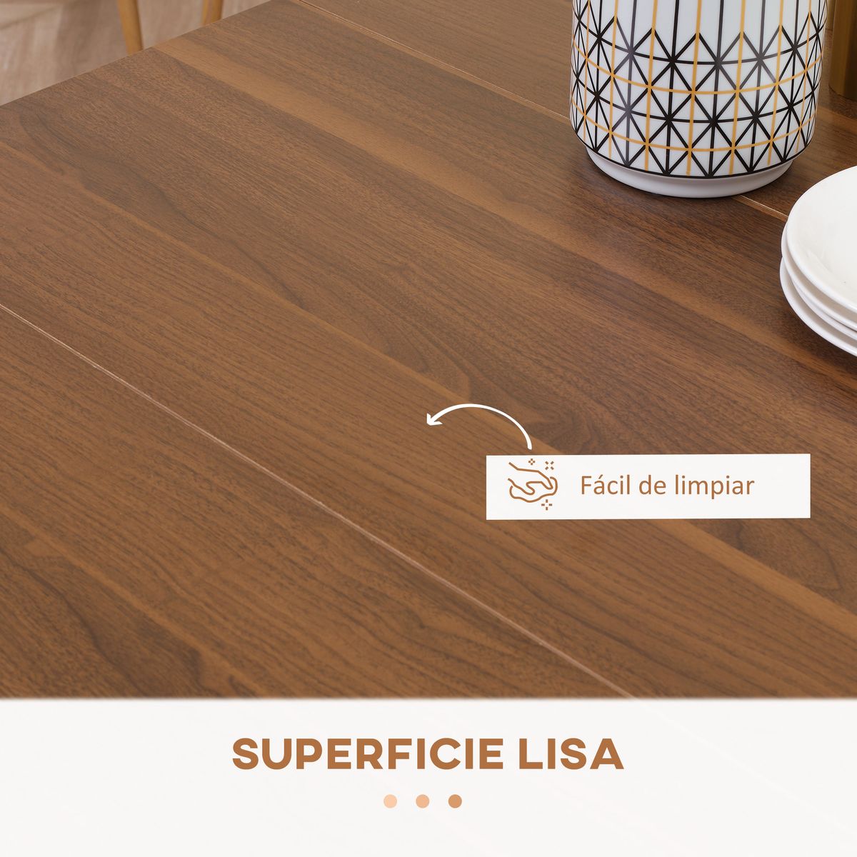 Mesa de comedor Ghinda Homcom extensible 4-6 personas marrón 75x60-180x85