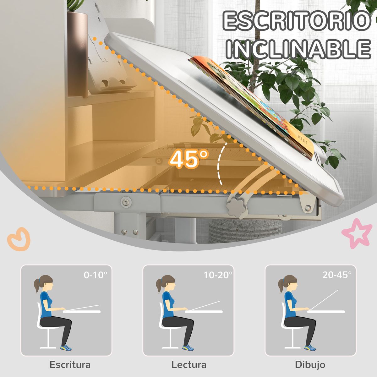 Escritorio-infantil-Robby-Homcom-1-cajon---estantes---silla--6-12A-gris-blanco