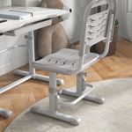 Escritorio infantil Robby Homcom 1 cajón + estantes + silla +6-12A gris/blanco detalle