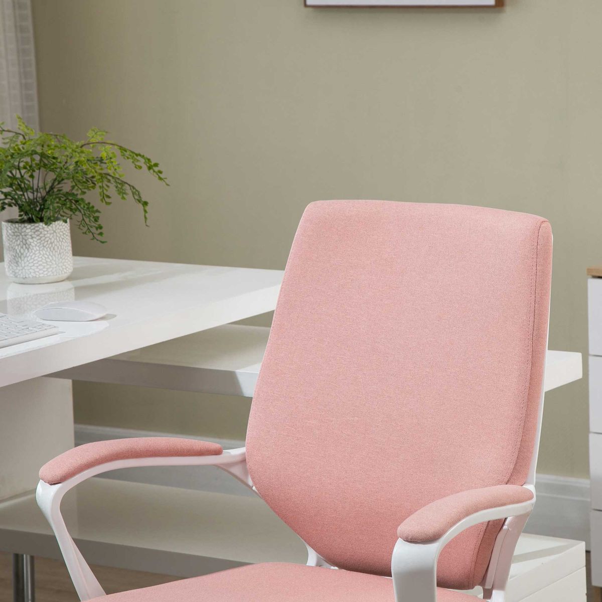 Silla de escritorio Bosque Vinsetto altura ajustable rosa 92-100x62x69 cm