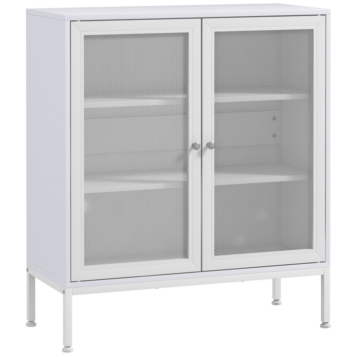 Aparador Karra Homcom 3 estantes blanco 92x80x37 cm