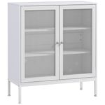 Aparador Karra Homcom 3 estantes blanco 92x80x37 cm