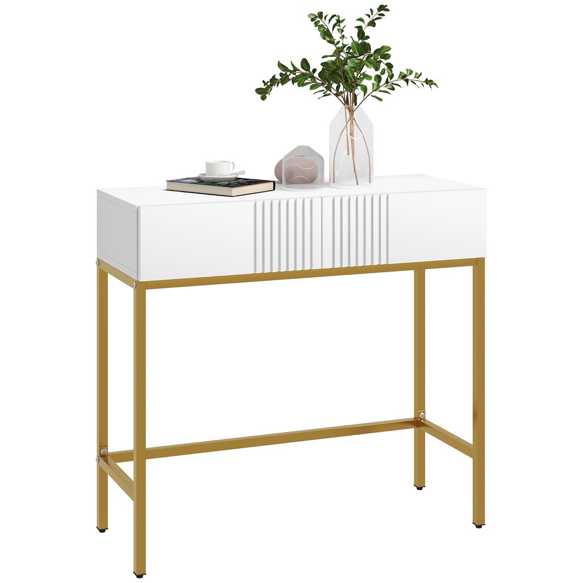 Recibidor Zider Homcom 2 cajones blanco 75x80x31,5 cm