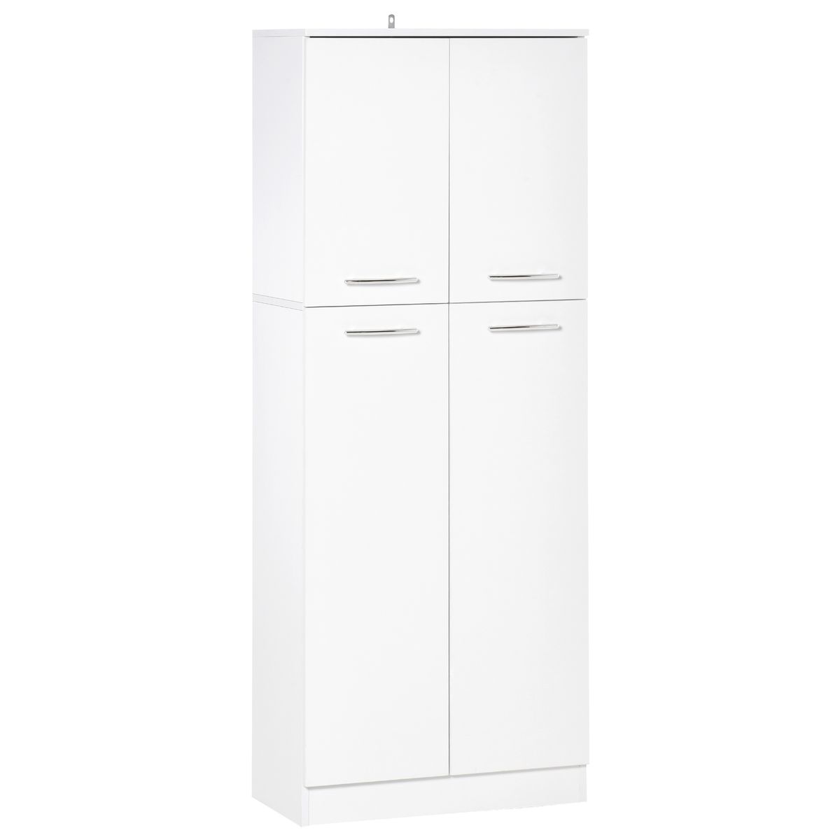 Armario auxiliar Piscis Homcom 2 puertas + 5 estantes ajustables blanco 155x59x31 cm
