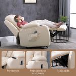 Sillón de masaje Friya Homcom reclinable con mando crema 104x85x94 cm