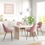 Pack de 2 sillas Herton Homcom tapizado terciopelo rosa 83x50x52 cm