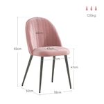 Pack de 2 sillas Herton Homcom tapizado terciopelo rosa 83x50x52 cm