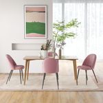 Pack de 2 sillas Herton Homcom tapizado terciopelo rosa 83x50x52 cm