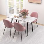 Pack de 2 sillas Herton Homcom tapizado terciopelo rosa 83x50x52 cm