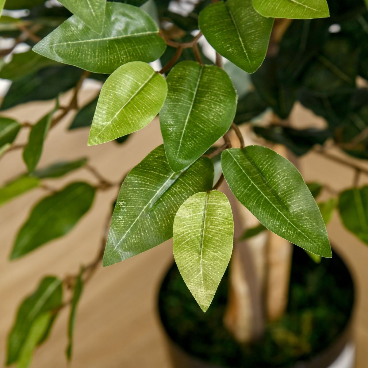 Planta decorativa Homcom imitación ficus benjamina verde 150 cm