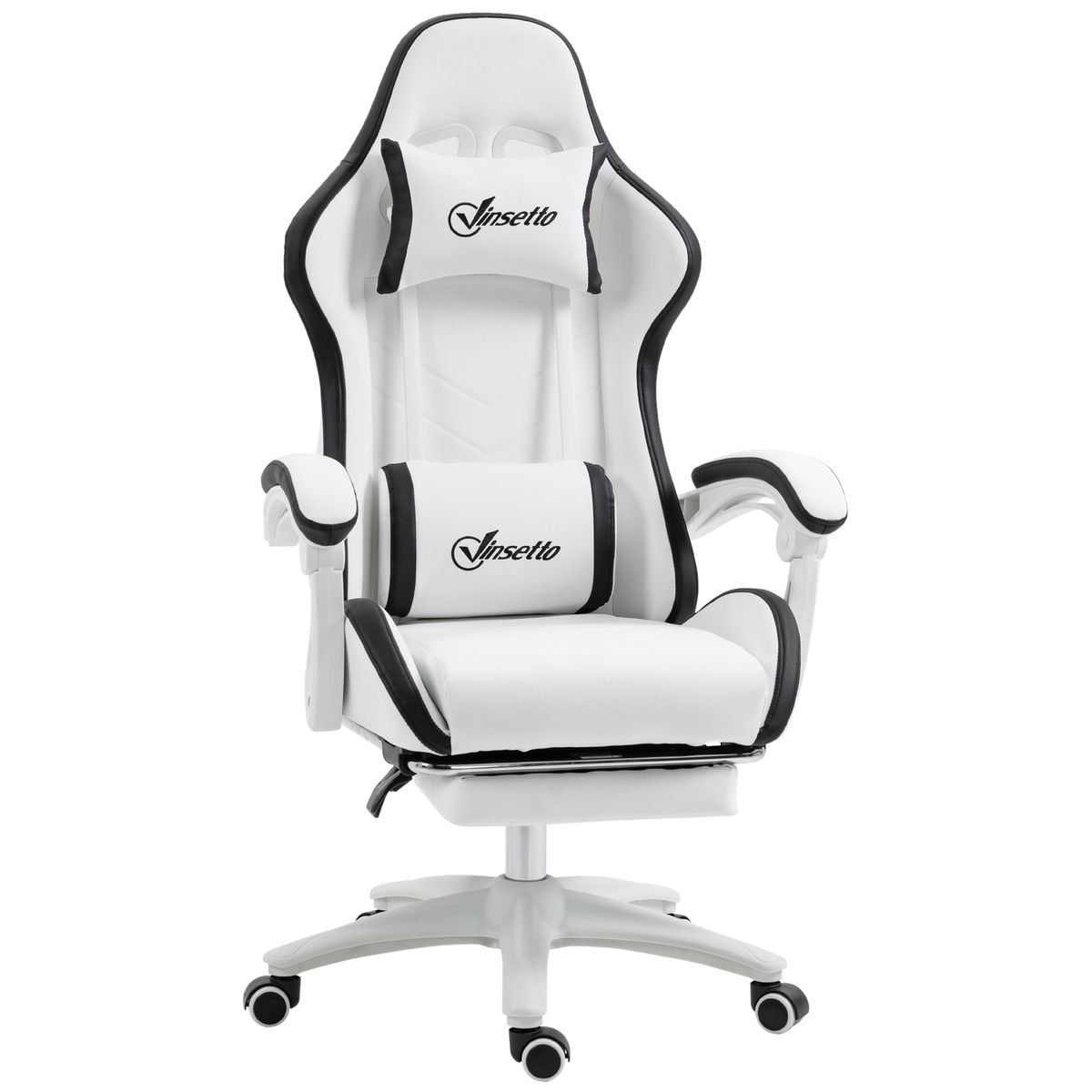 Silla gaming Blane Vinsetto altura regulable con reposapiés blanco 121-129x65x65 cm