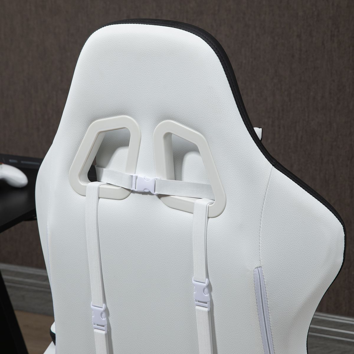Silla gaming Blane Vinsetto altura regulable con reposapiés blanco 121-129x65x65 cm