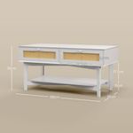 Mesa de centro Hibba Homcom 2 cajones + estante blanco 50x100x50 cm