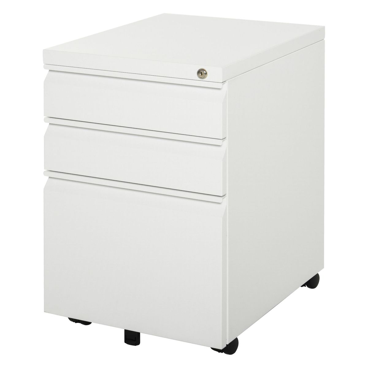Cajonera Elite Vinsetto 3 cajones + cerradura blanco 60x39x48 cm