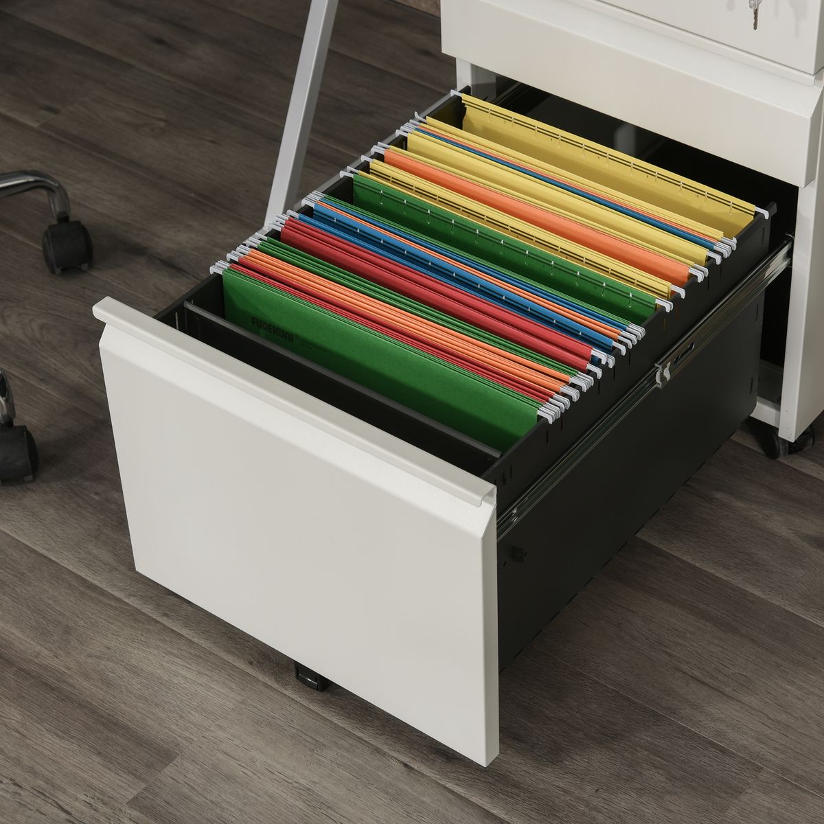 Cajonera Elite Vinsetto 3 cajones + cerradura blanco 60x39x48 cm